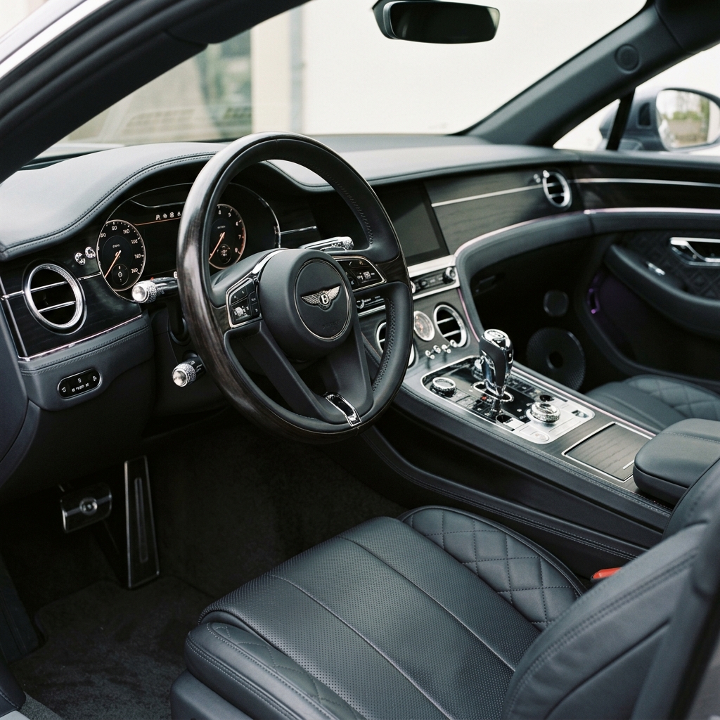 Pristine luxury car interior